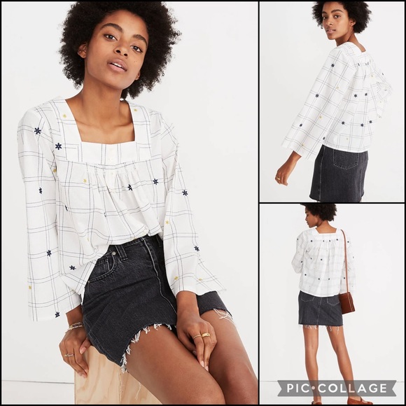 Madewell EmbroideredSwing Blouse Top - Picture 2 of 13